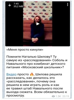 Героиня «расследования» ФБК о школьном питании в Москве разоблачила шантажиста Навального - «ДНР и ЛНР»