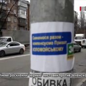 В Киеве расклеили «черные» листовки против Зеленского - «ДНР и ЛНР»