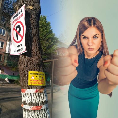«Место Виктории»: Россиянка развесила запрещающие знаки над «своим» парковочным местом прямо во дворе - «Общество»